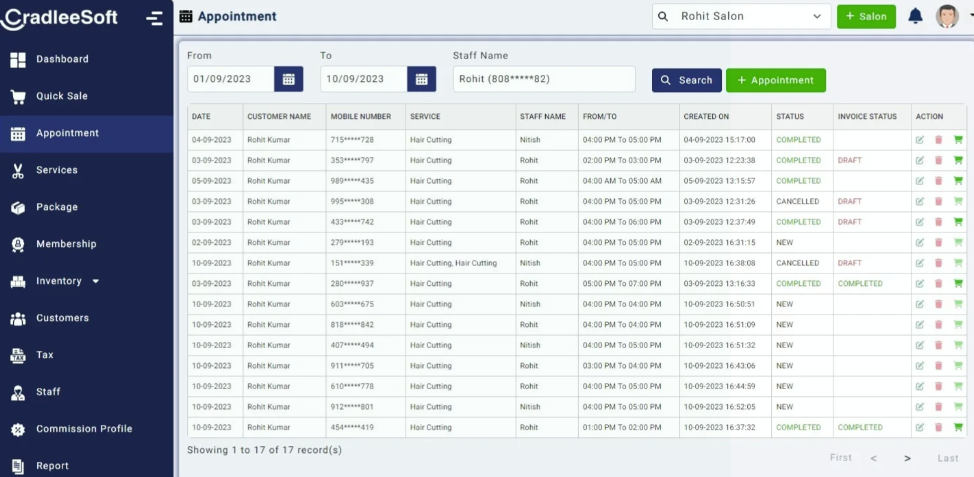 screenshot of CradleeSoft