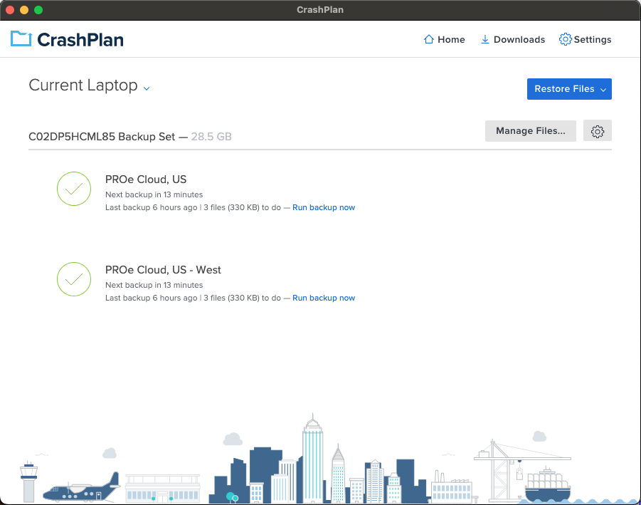 screenshot of CrashPlan