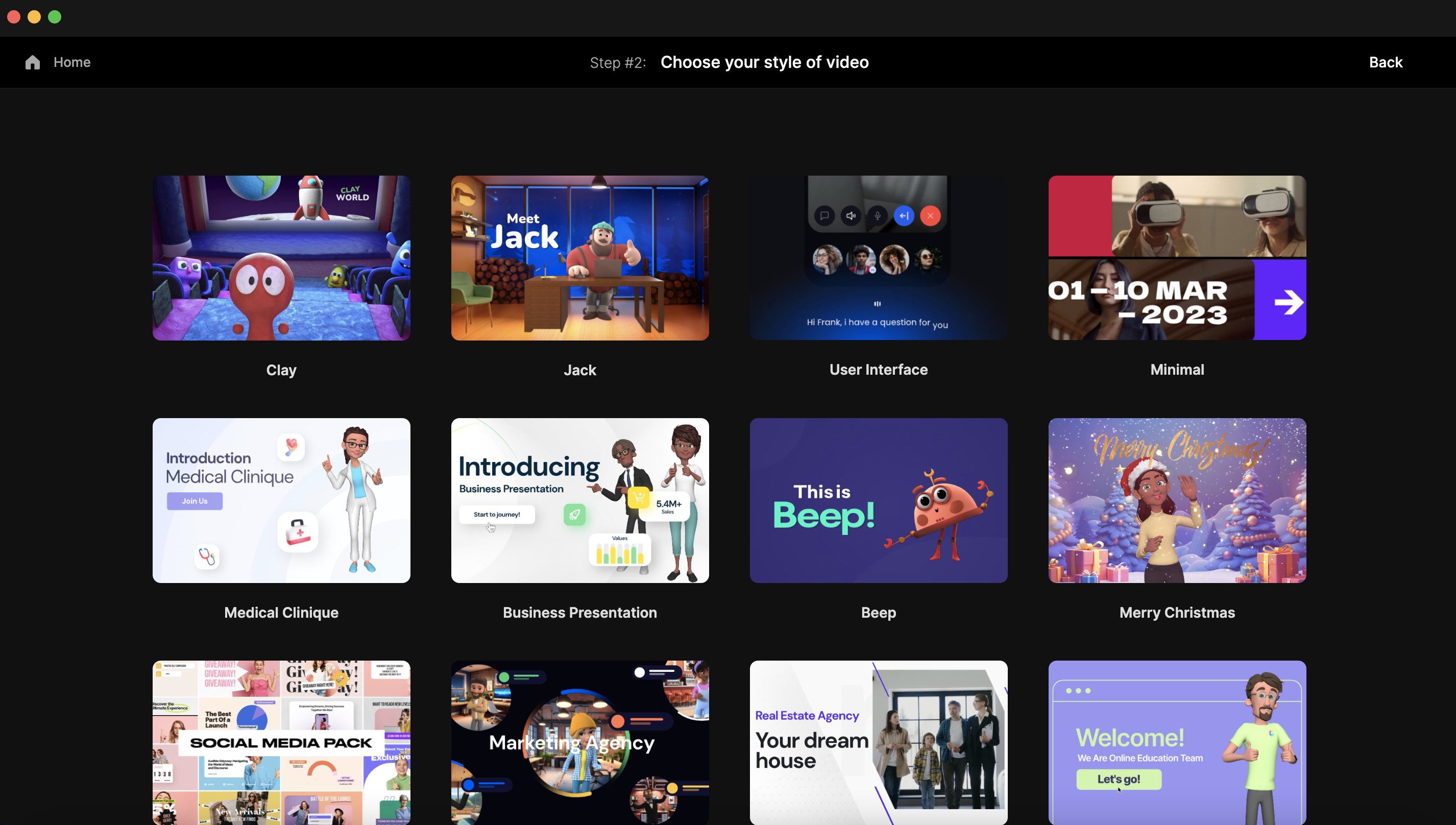 screenshot of CreateStudio