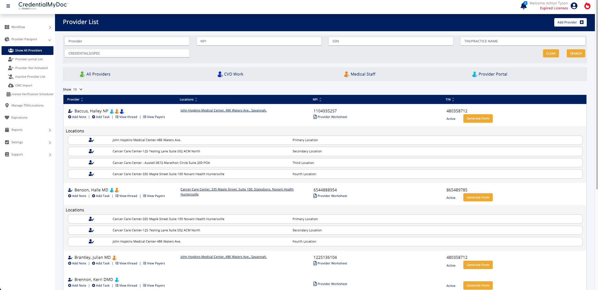 screenshot of CredentialMyDoc