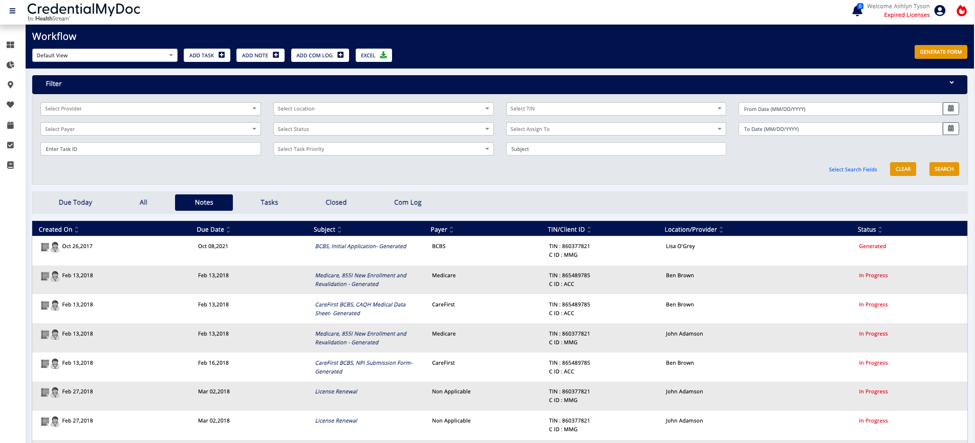 screenshot of CredentialMyDoc