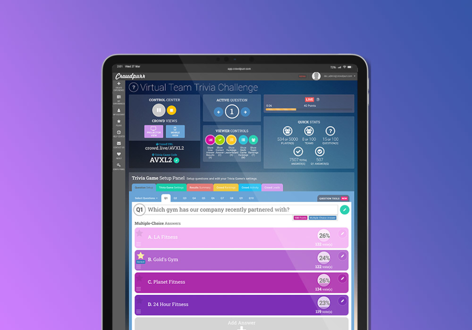 screenshot of Crowdpurr