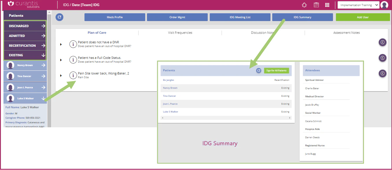 screenshot of Curantis