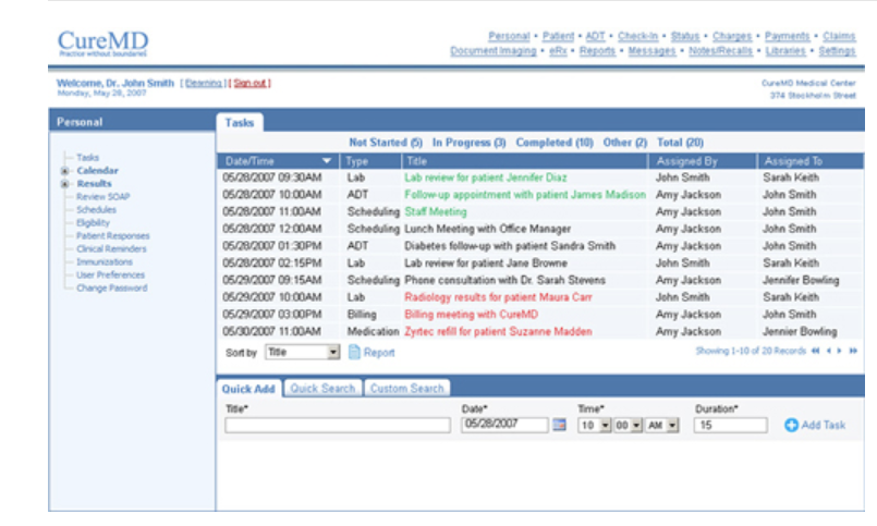 screenshot of CureMD