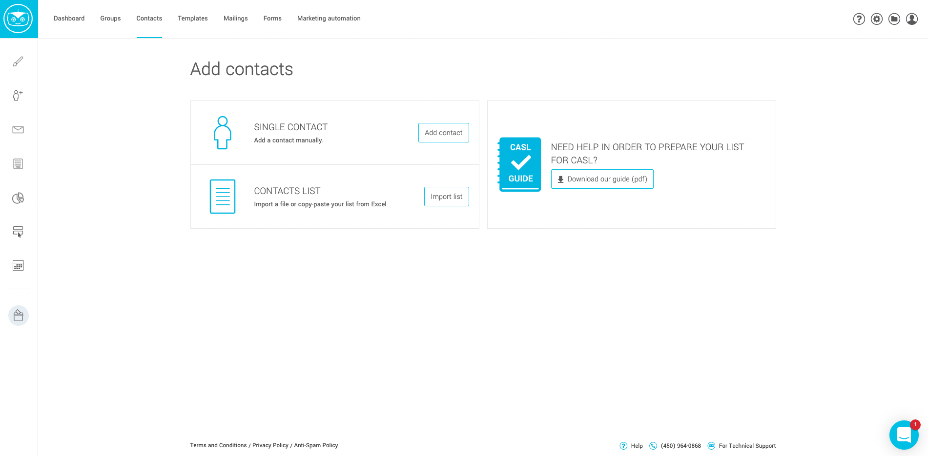 screenshot of Cyberimpact