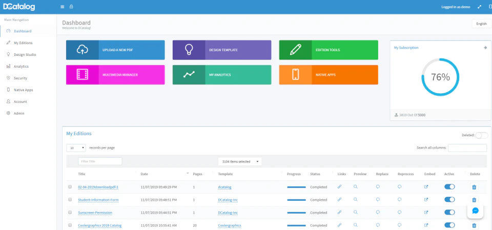 screenshot of DCatalog