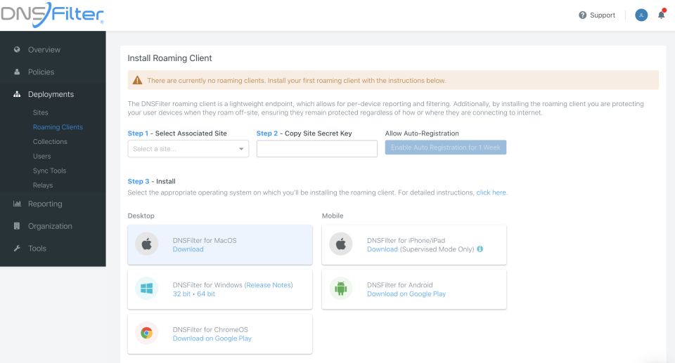 screenshot of DNSFilter