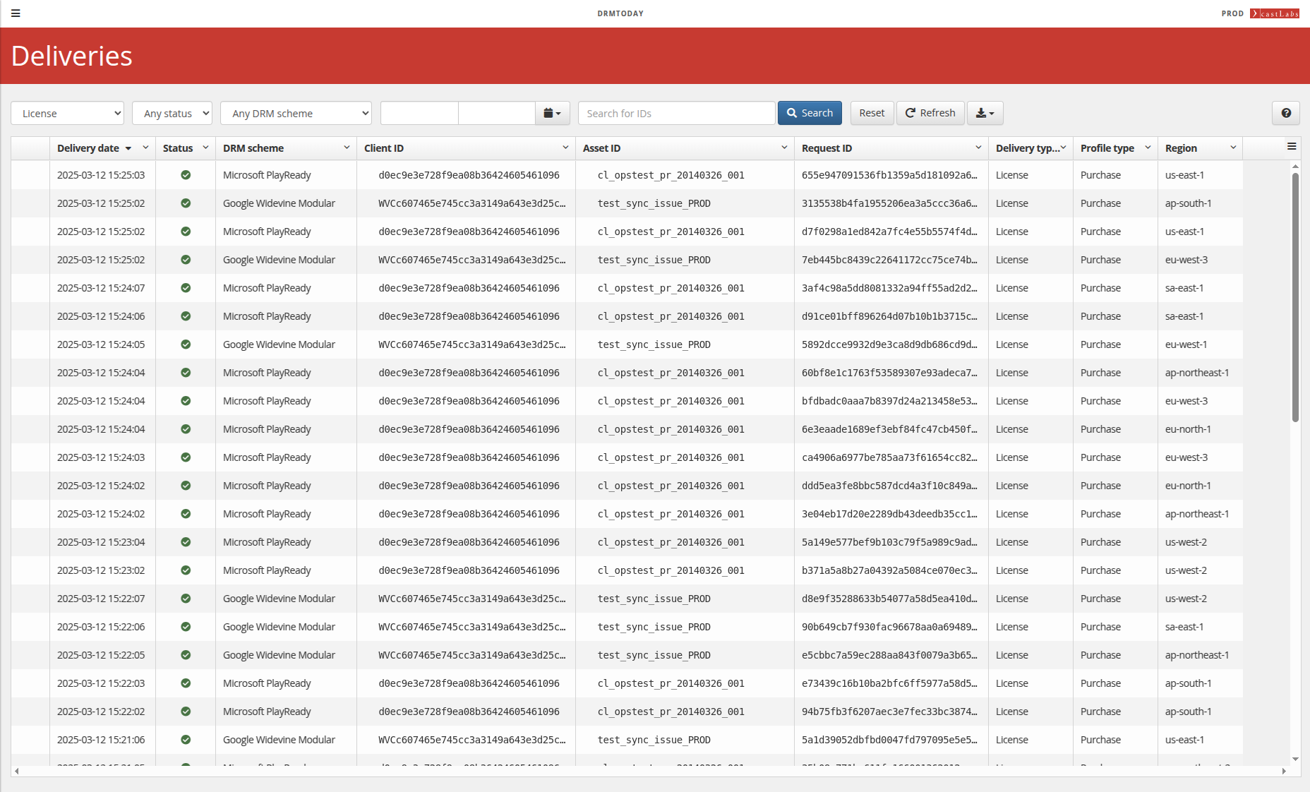 screenshot of DRMtoday