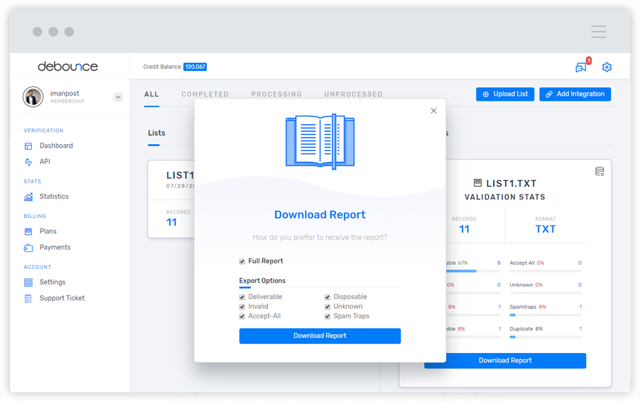 screenshot of DeBounce