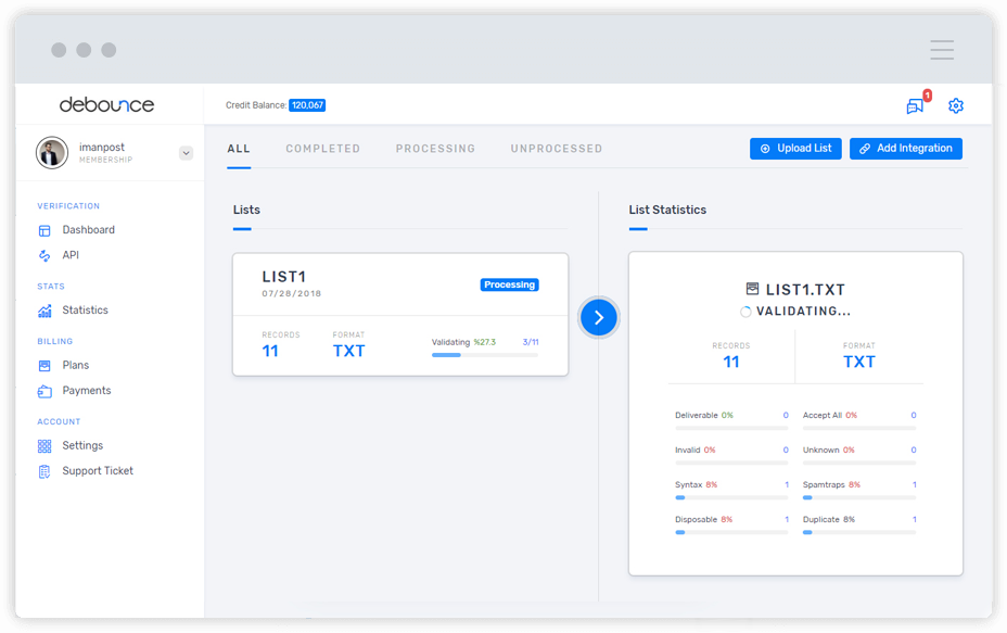 screenshot of DeBounce