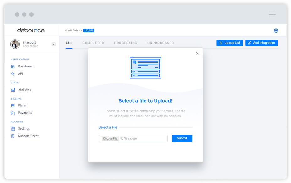 screenshot of DeBounce