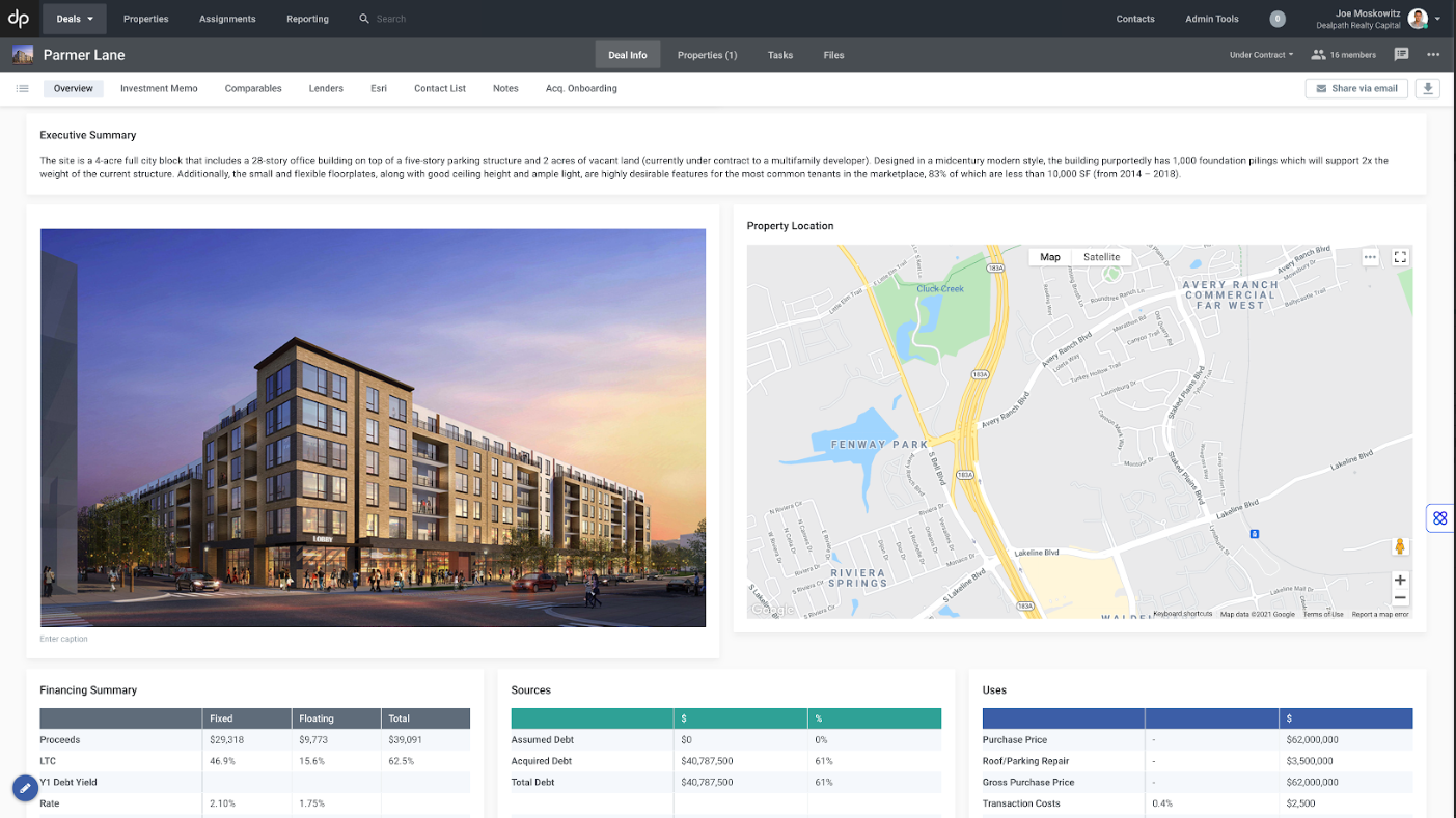 screenshot of Dealpath