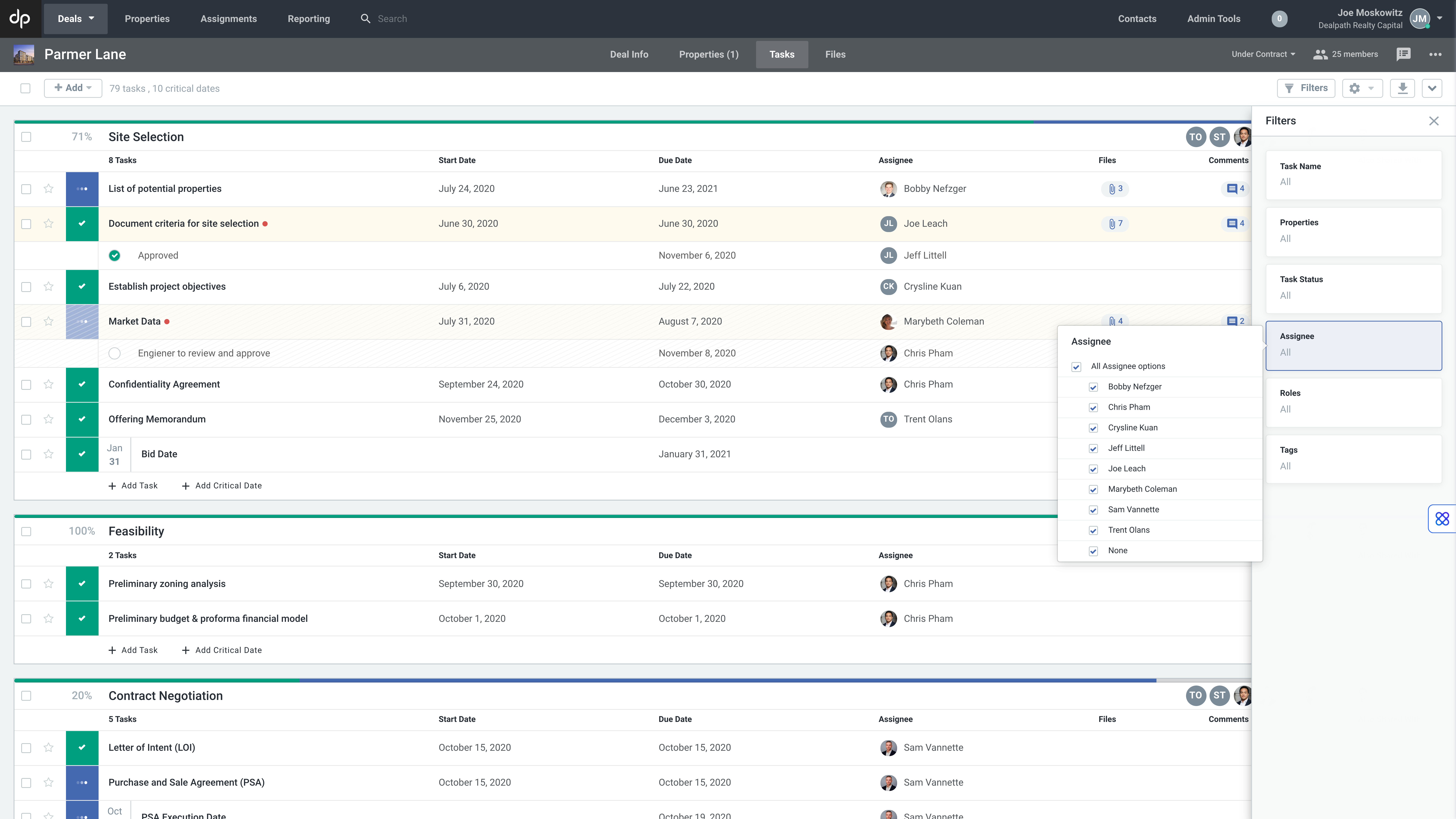 screenshot of Dealpath