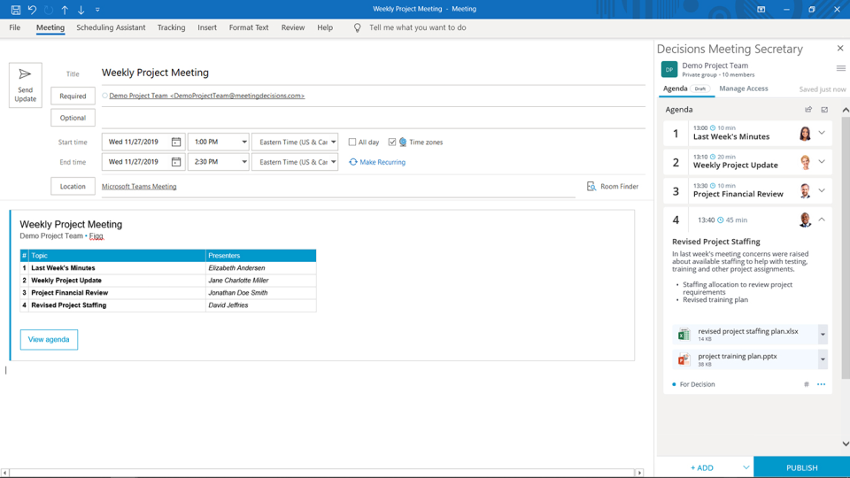 screenshot of Decisions