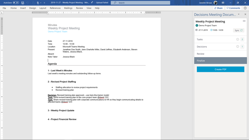 screenshot of Decisions