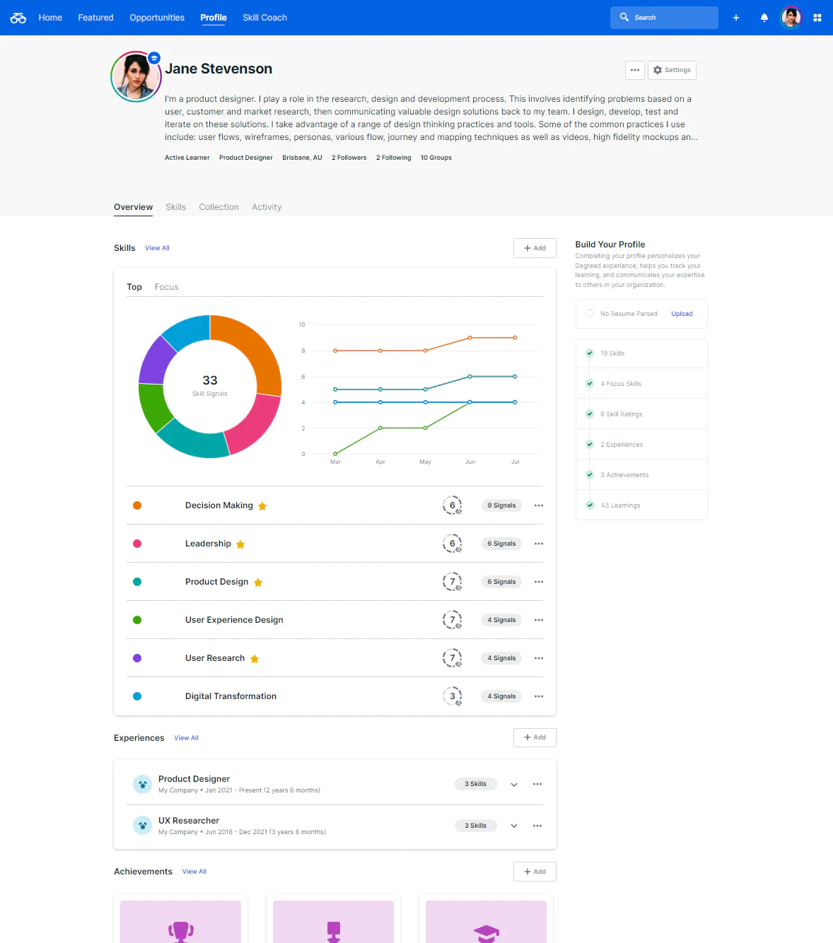 screenshot of Degreed
