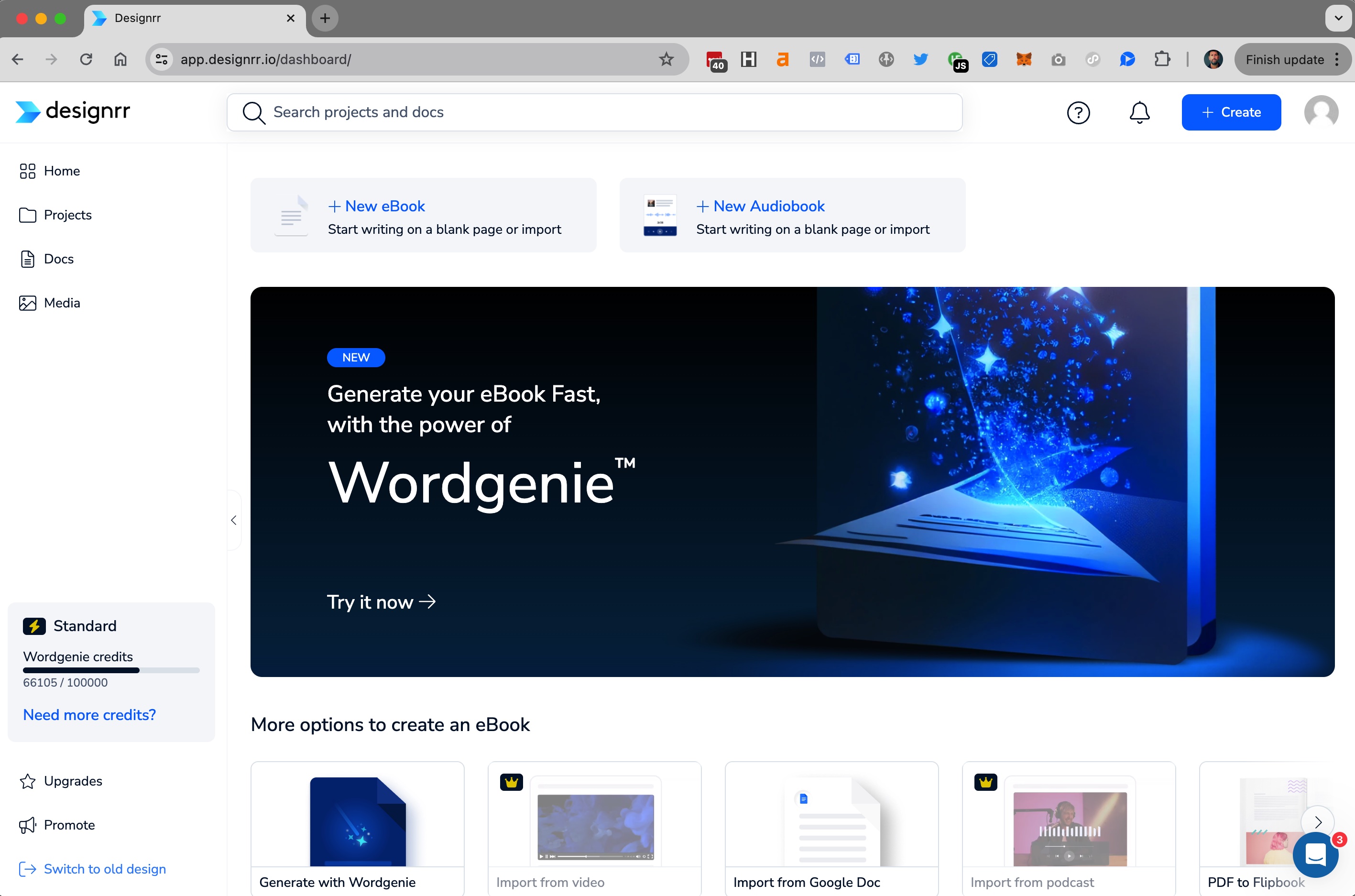 screenshot of Designrr