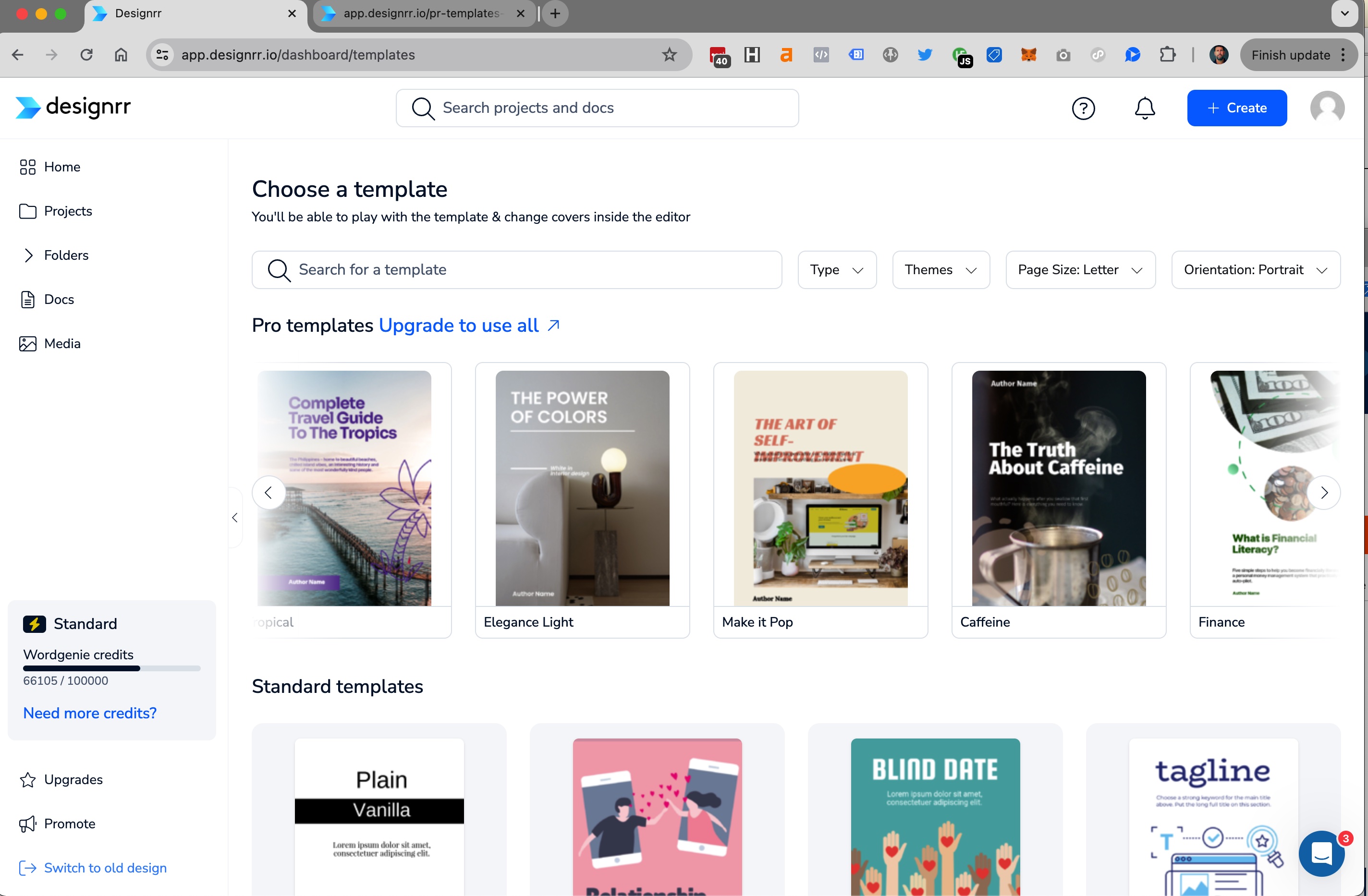 screenshot of Designrr