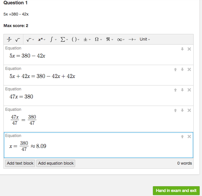 screenshot of Digiexam