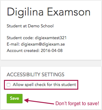screenshot of Digiexam