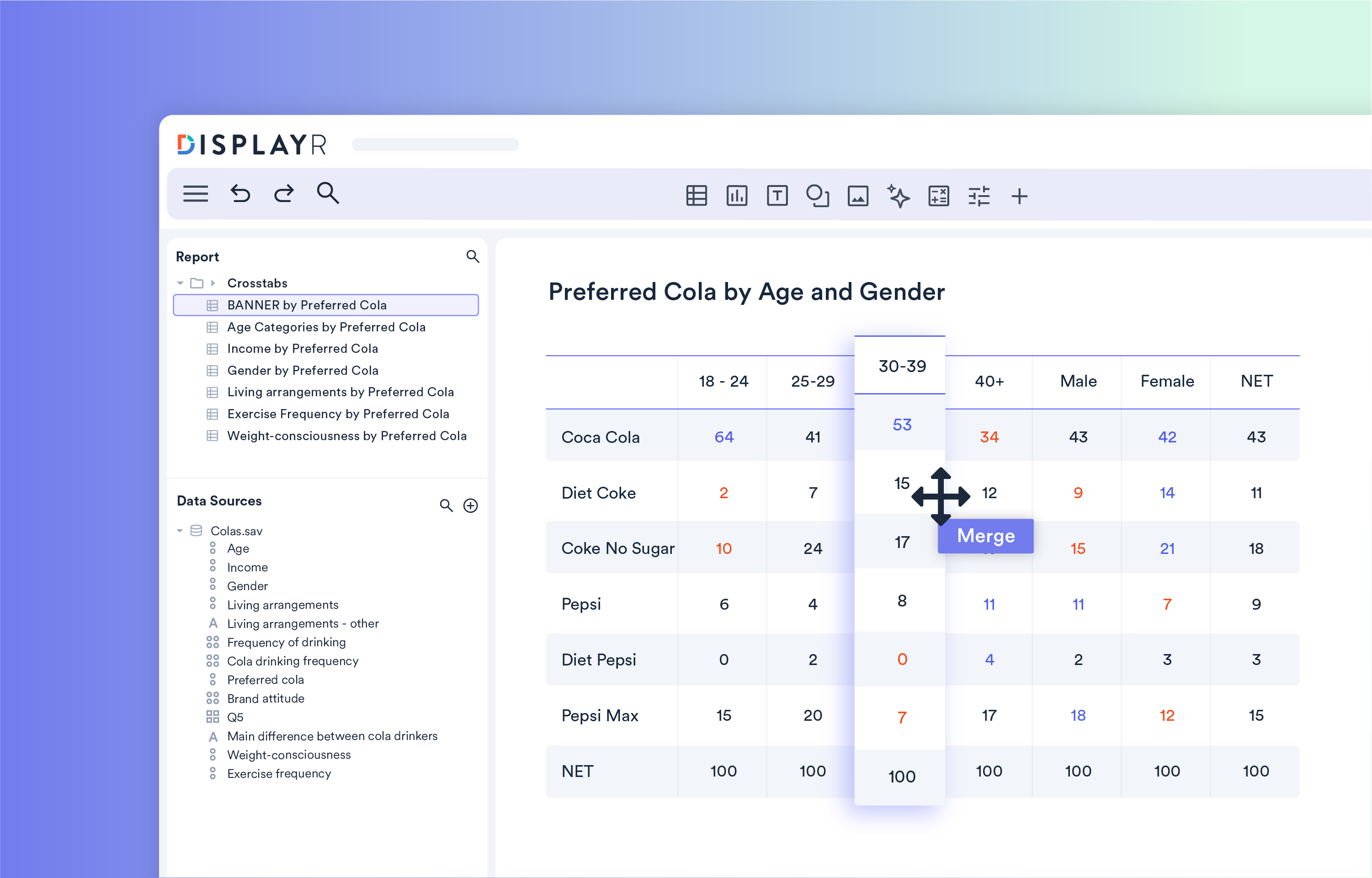 screenshot of Displayr