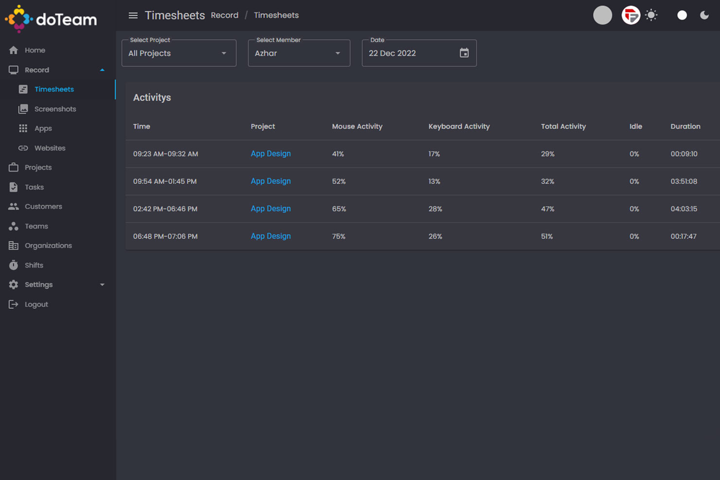 screenshot of DoTeam