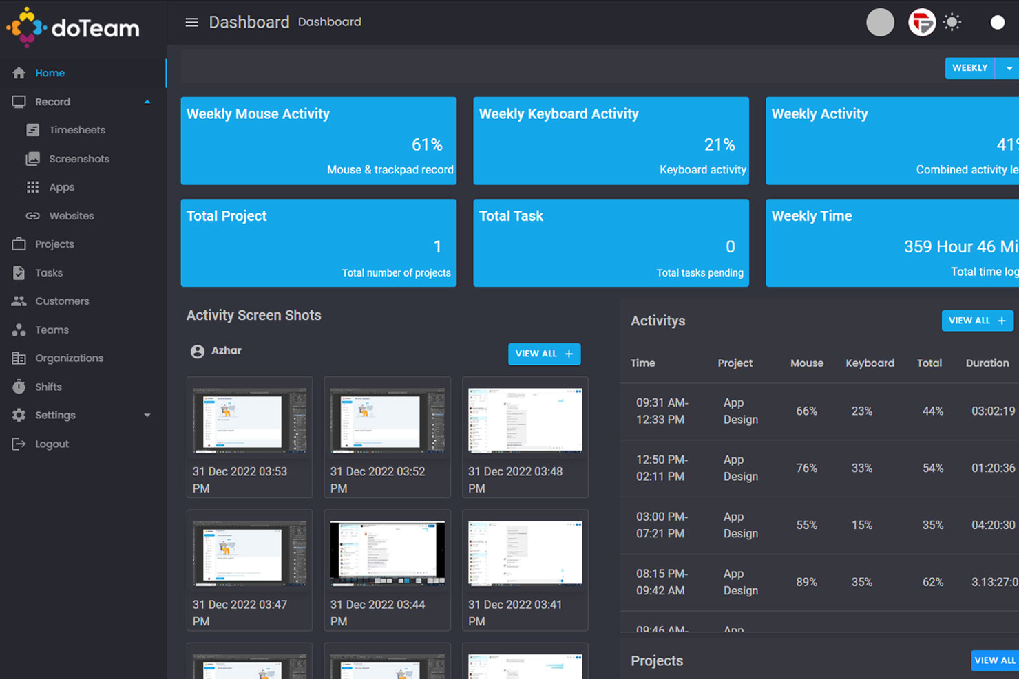 screenshot of DoTeam