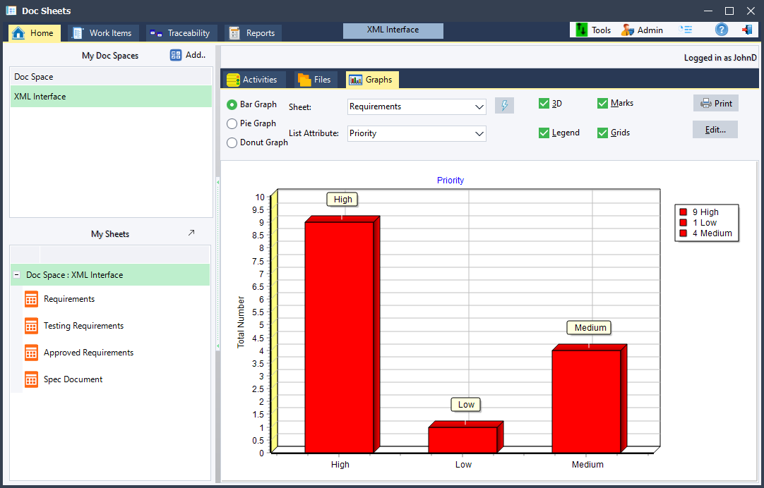 screenshot of DocSheets