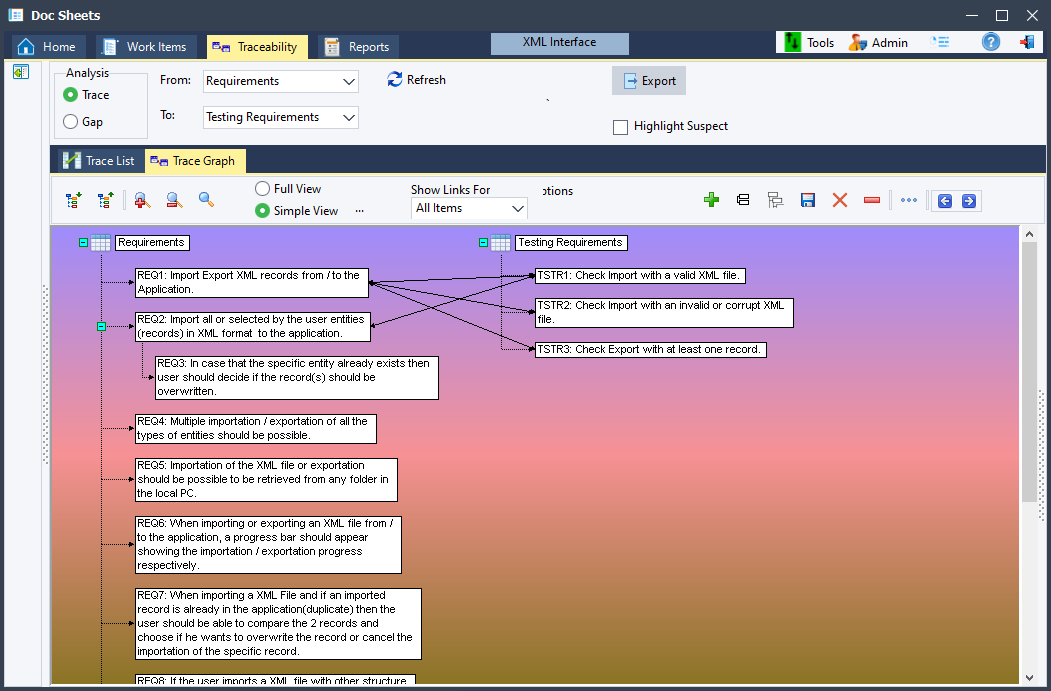 screenshot of DocSheets