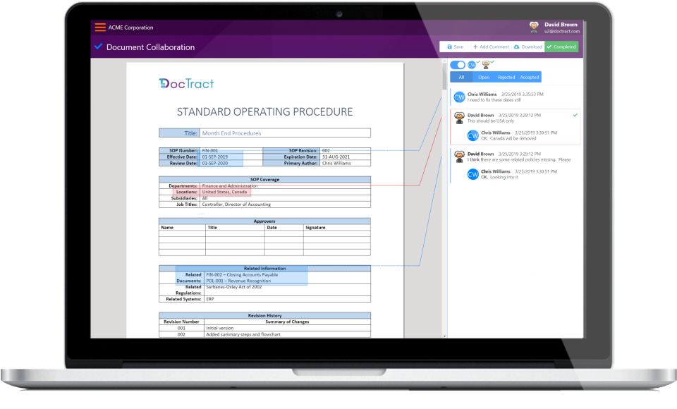 screenshot of DocTract