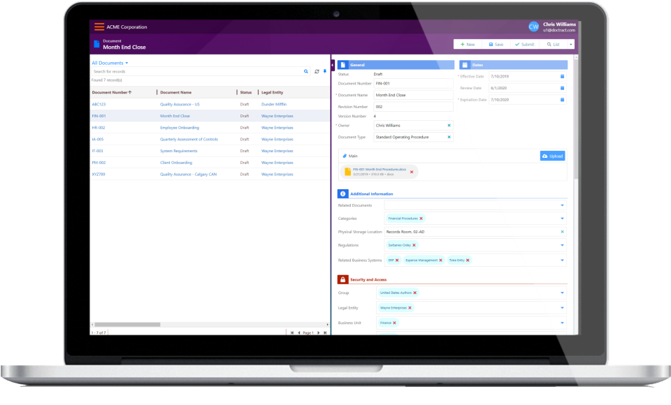 screenshot of DocTract