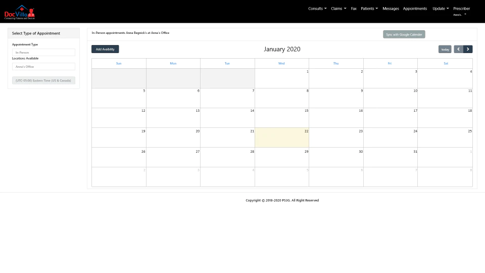 screenshot of DocVilla