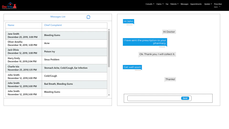 screenshot of DocVilla