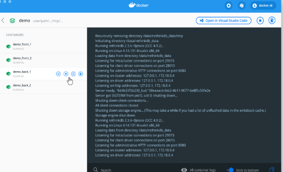 screenshot of Docker