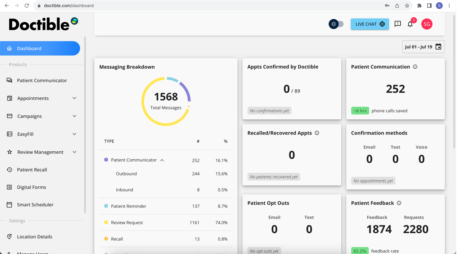 screenshot of Doctible