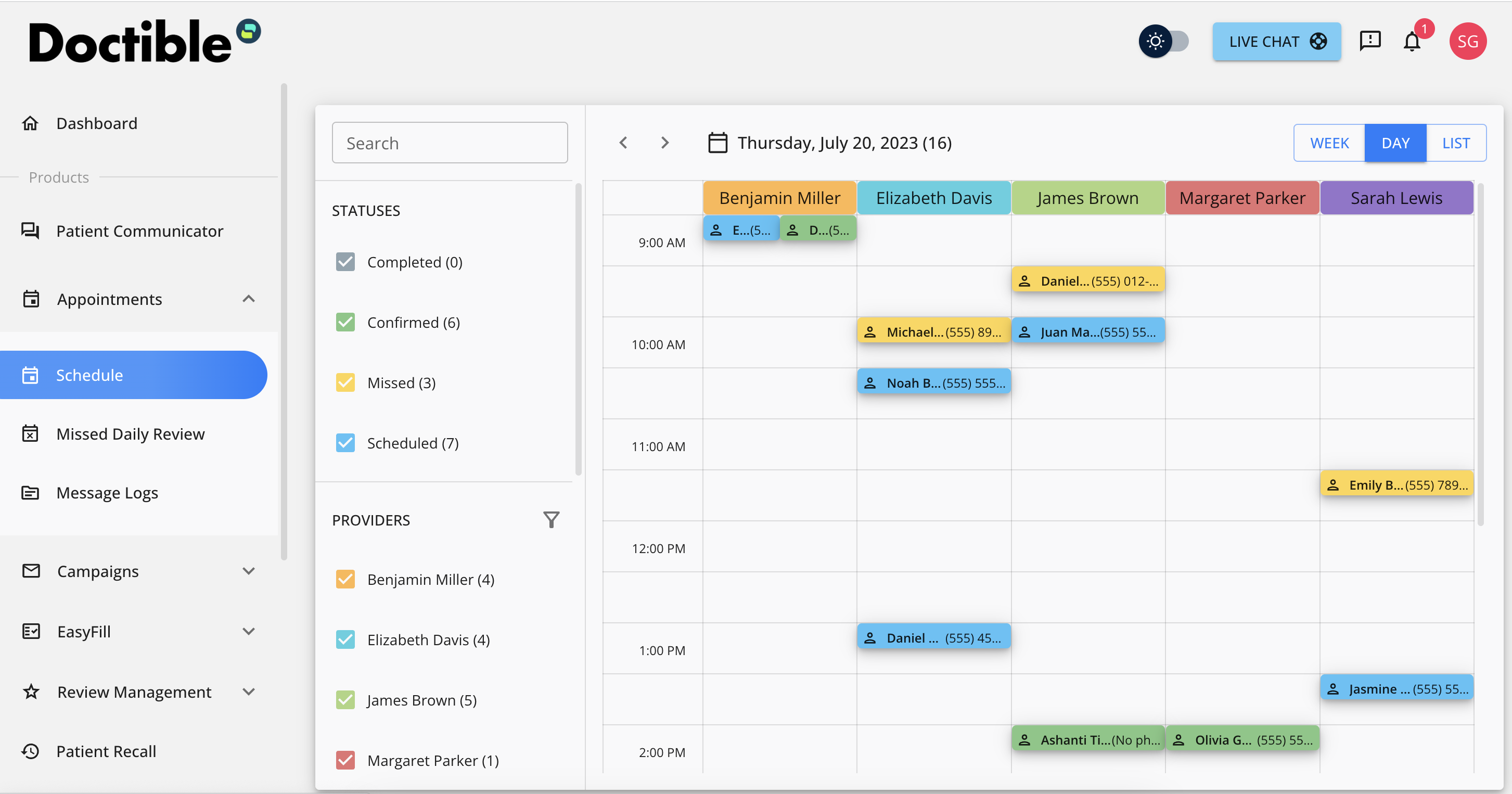 screenshot of Doctible