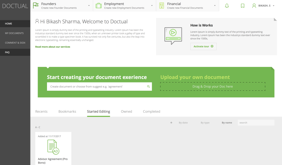 screenshot of Doctual