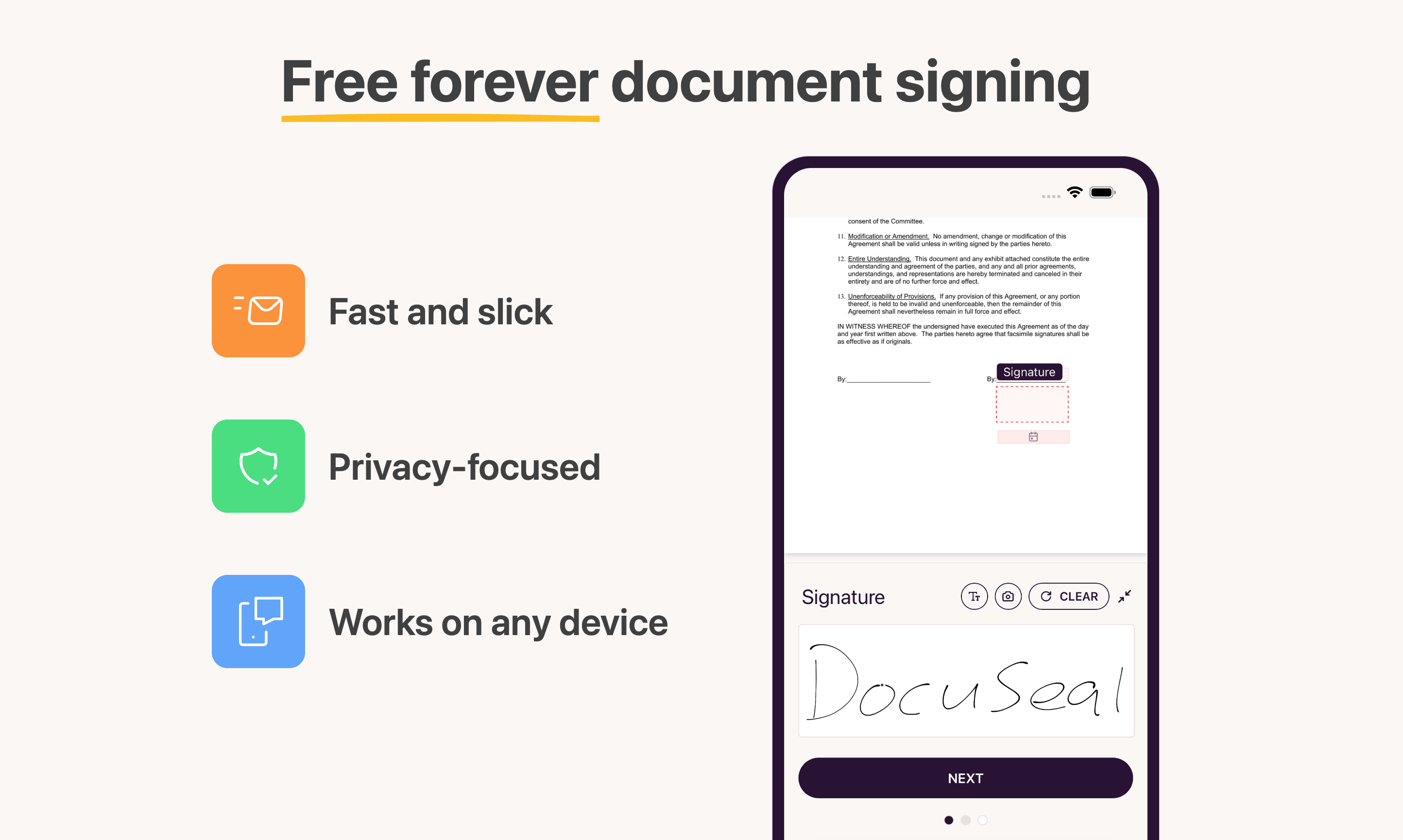 screenshot of DocuSeal