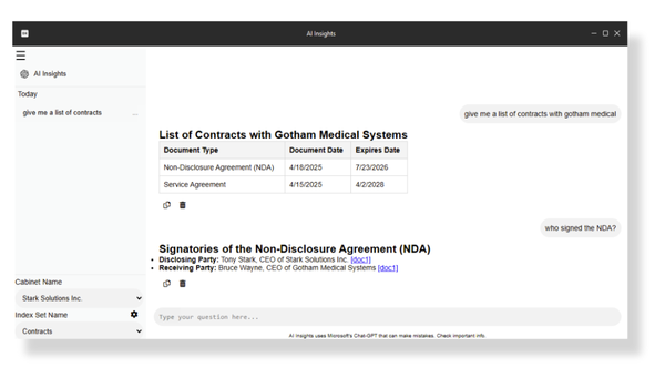 screenshot of DocuXplorer