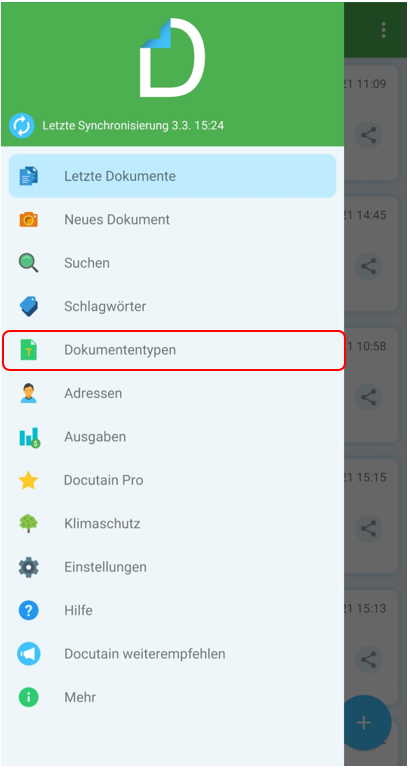 screenshot of Docutain