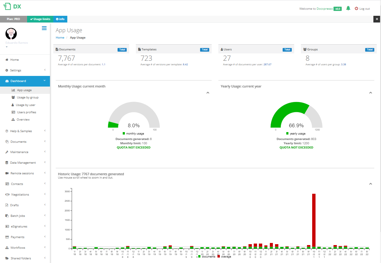 screenshot of Docxpresso