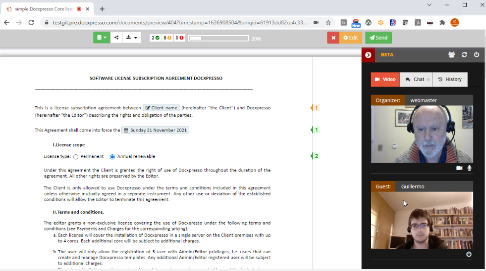 screenshot of Docxpresso