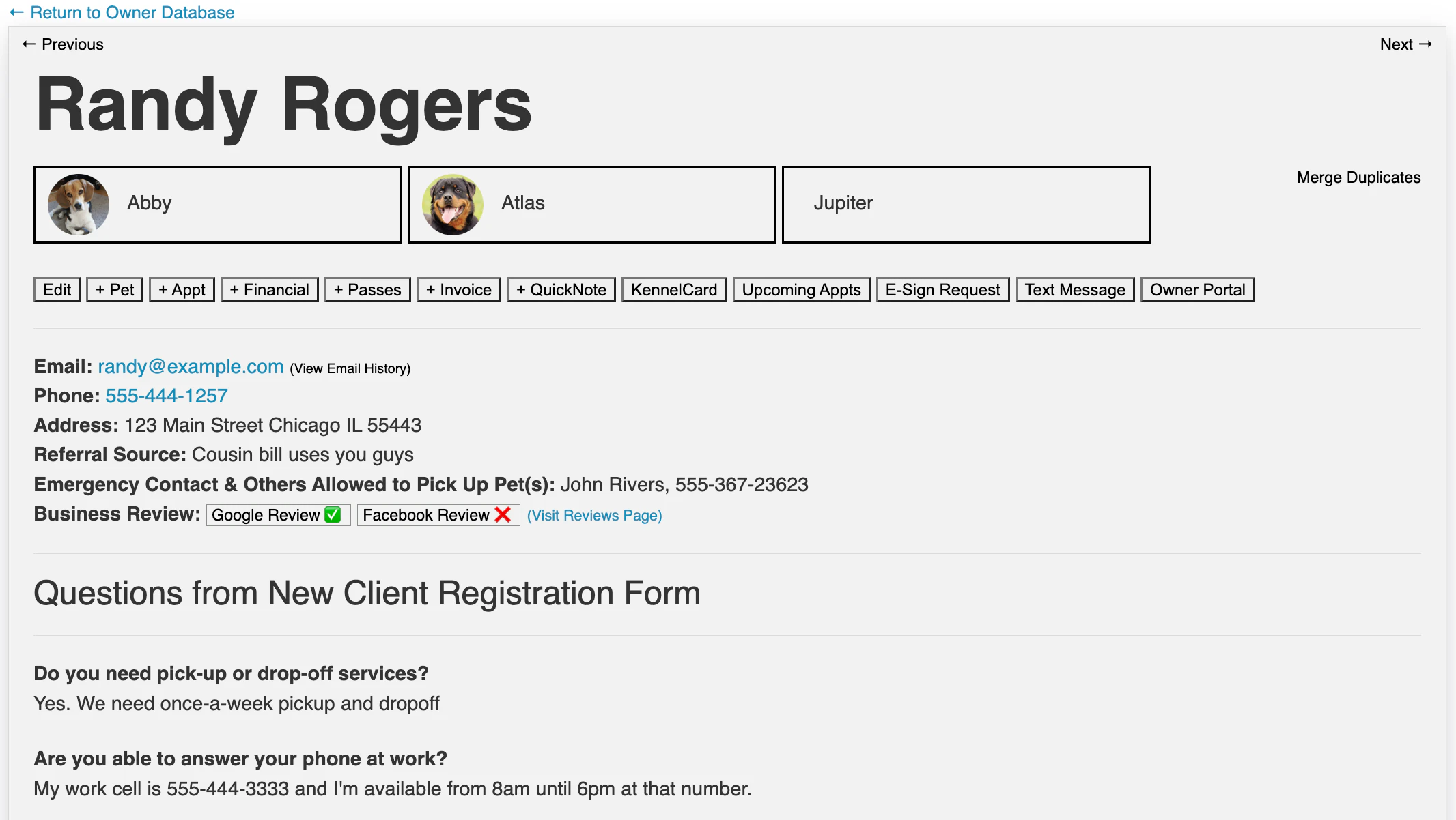 screenshot of DoggieDashboard