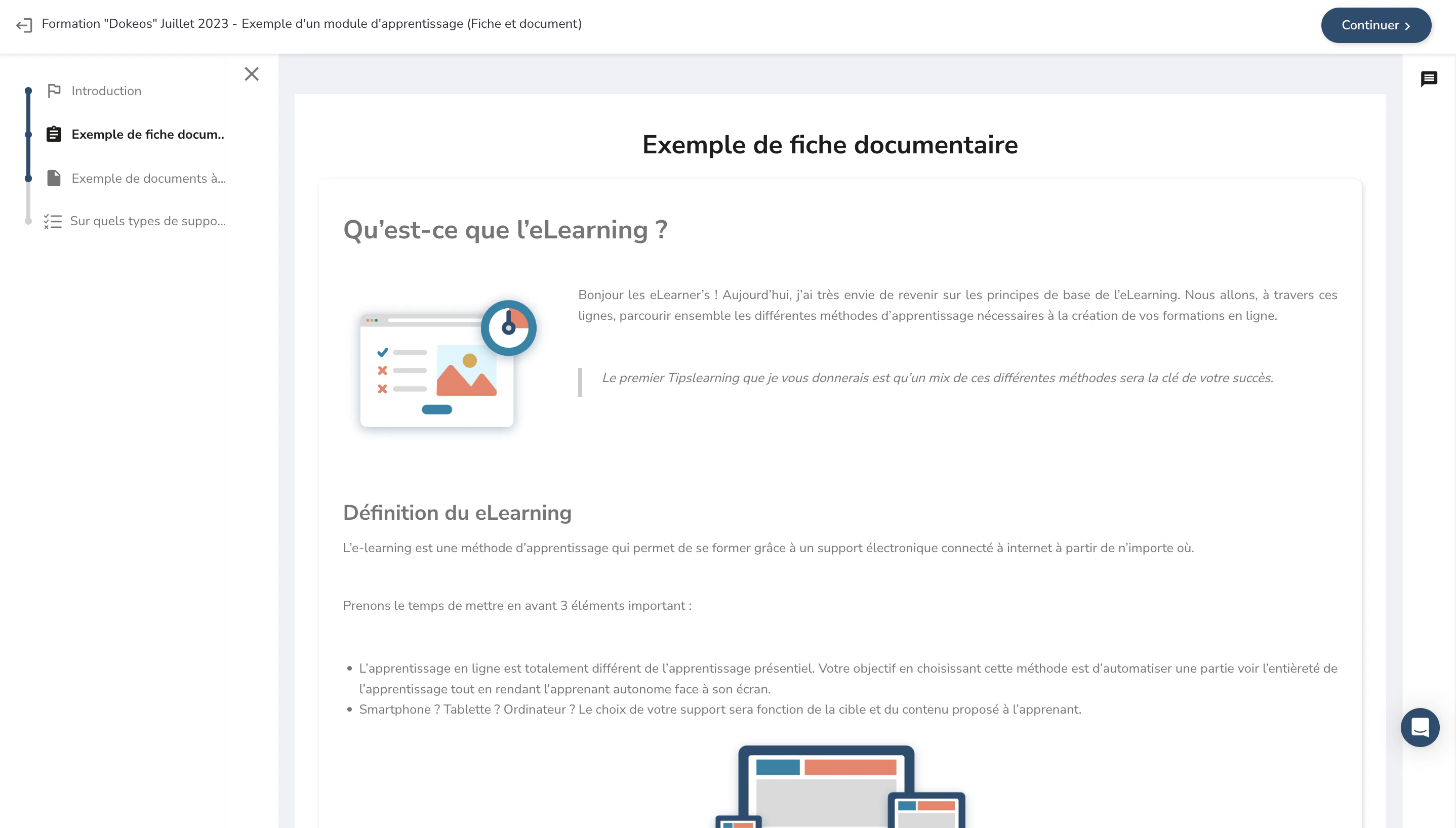 screenshot of Dokeos