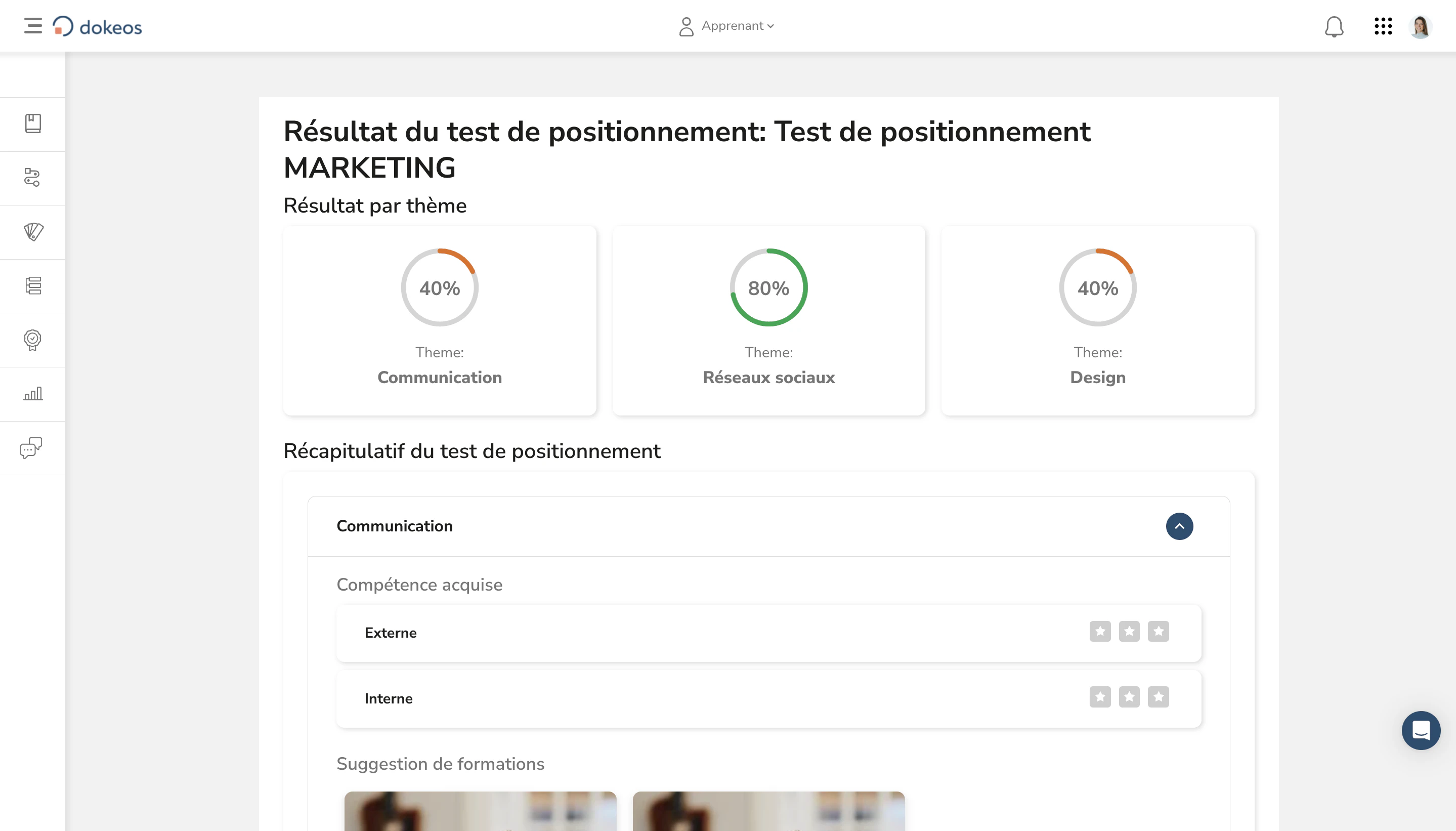 screenshot of Dokeos