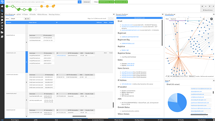 screenshot of DomainTools