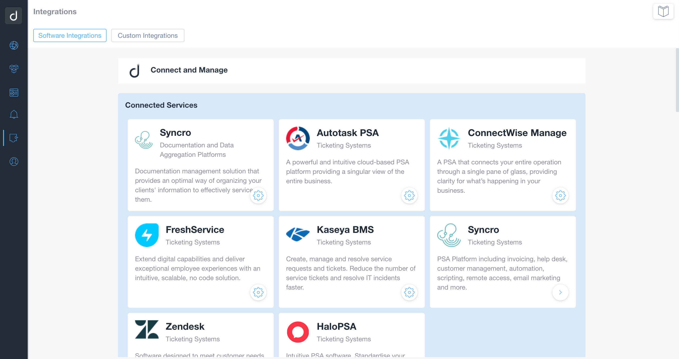 screenshot of Domotz