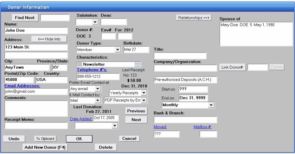 screenshot of Donarius