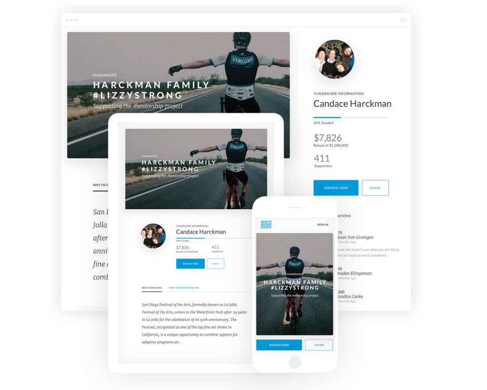 screenshot of Donately