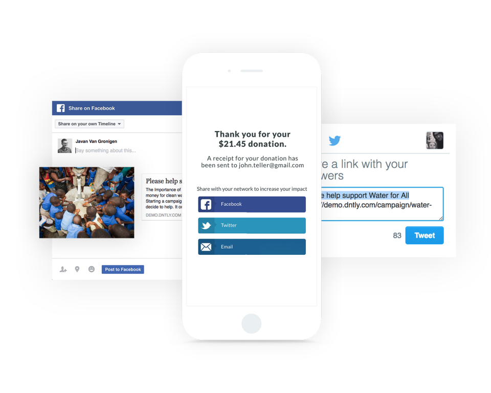 screenshot of Donately